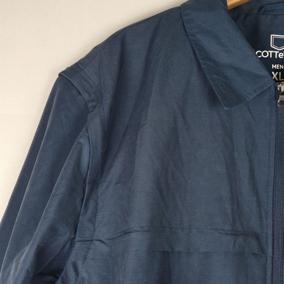 SCOTTeVEST Sterling Jacket Mens XL Navy Convertible Zip Off Sleeves Travel Cargo - Picture 7 of 16